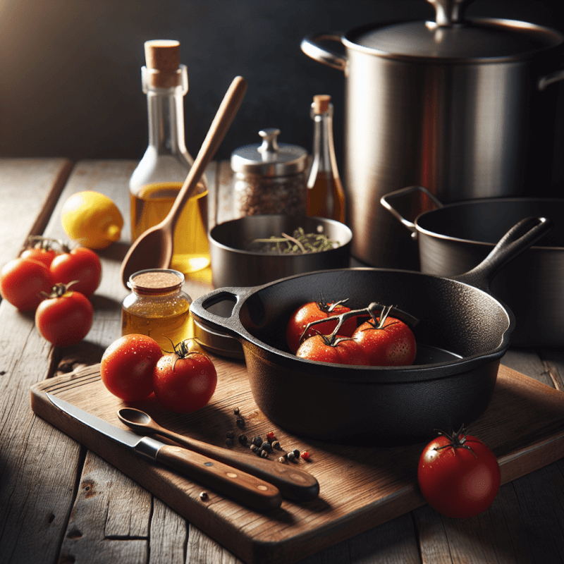 What Cookware Is Recommended For Cooking With Acidic Ingredients Like Tomatoes?