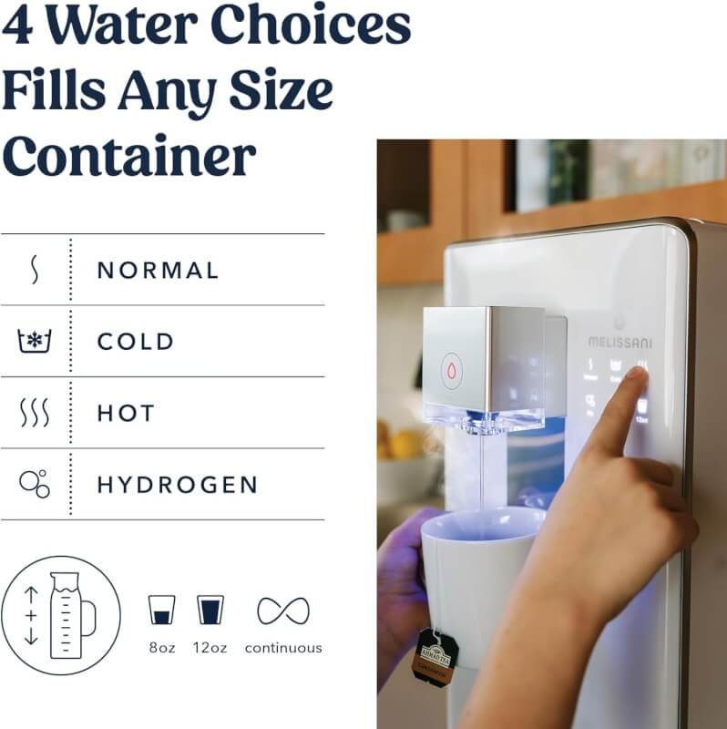 M1 Reverse Osmosis Countertop Water Purifier, Professional Grade 5-Stage RO Filtration, Purified Tap Water, 3-second Hot or Cool, Portable Water Purification System for Home- No Installation