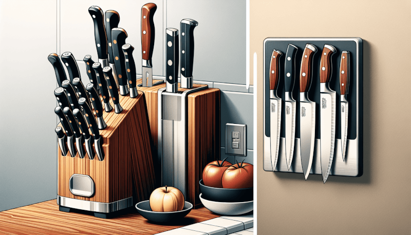 what are the benefits of using a knife block or magnetic strip 4